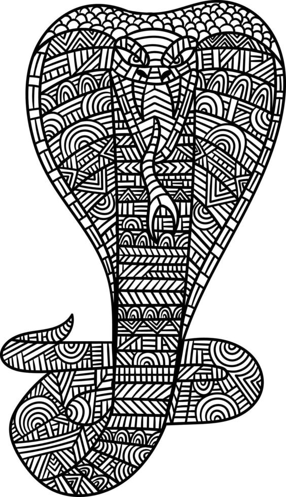 desenhos de mandala rei cobra para colorir para adultos vetor