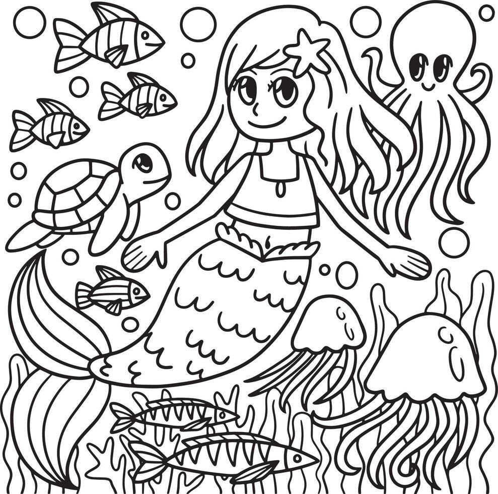 Desenho de Sereia Para Colorir Para Colorir