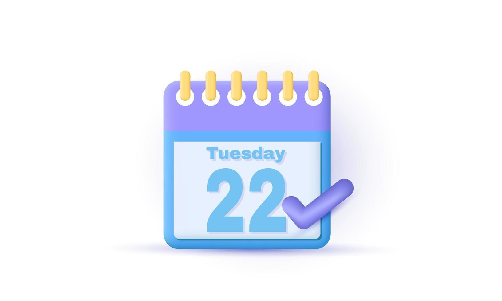 ícone de calendário 3d vector design isolado em