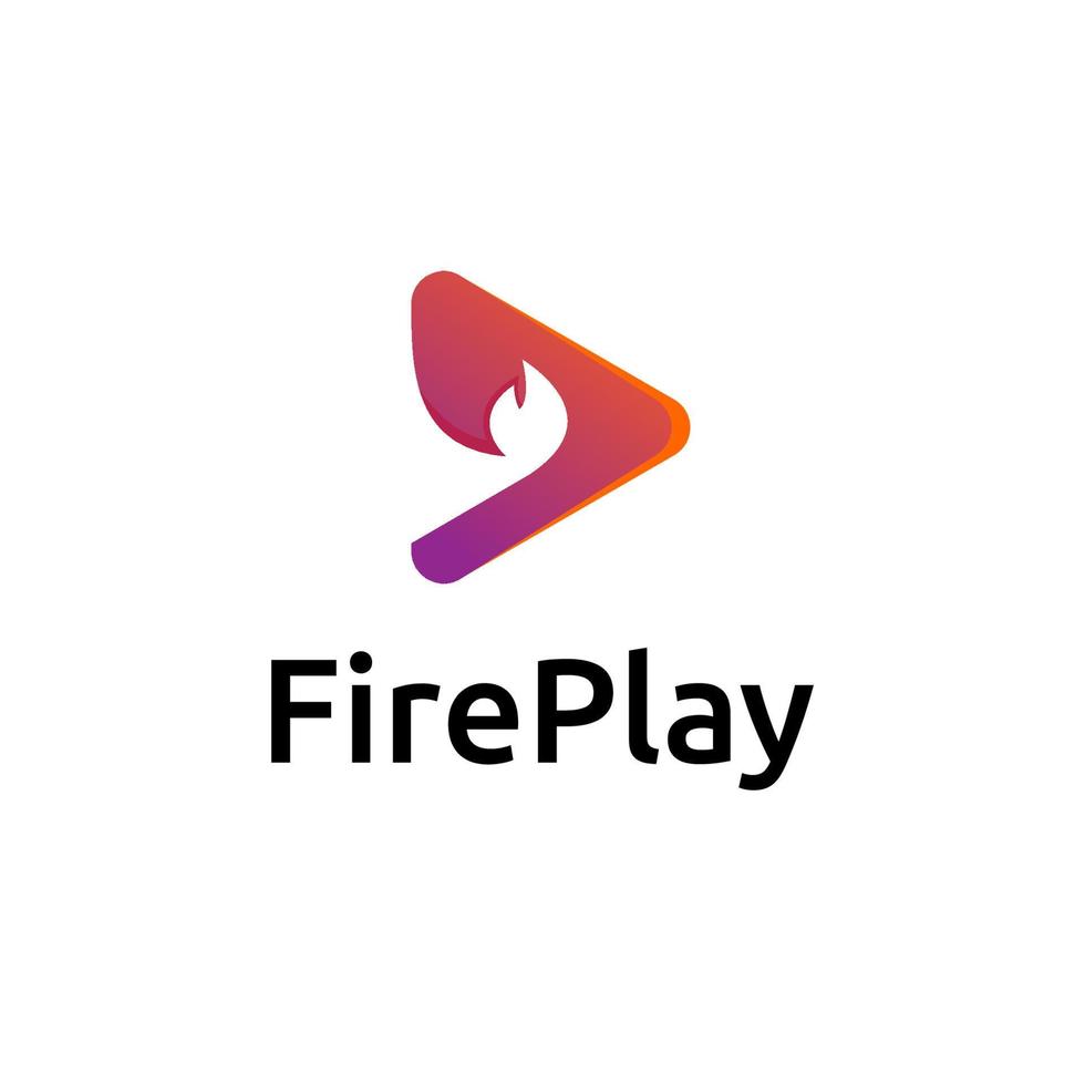 logotipo do botão de jogo de fogo. ícone app celular vetor