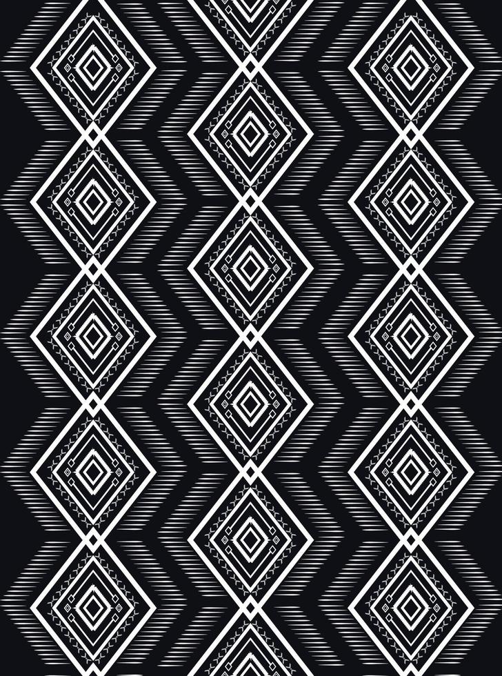 design tradicional de padrão étnico geométrico usado em plano de fundo, tapete, papel de parede, roupas, embrulho, batik, tecido, sarongue, design de estilo de bordado de ilustração vetorial vetor