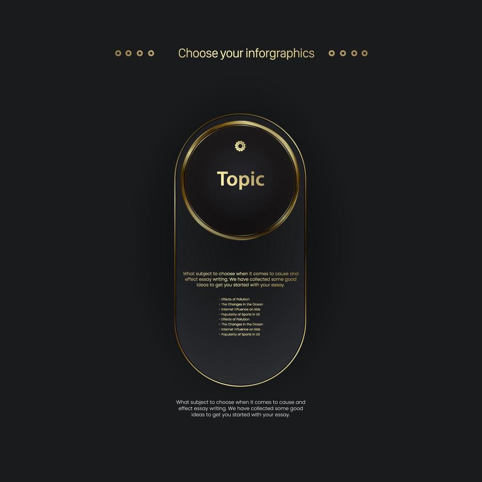 um design de botão web em forma de círculo de ouro, layout moderno de gráfico em modelos de ícone dourado, vetor, ilustração vetor