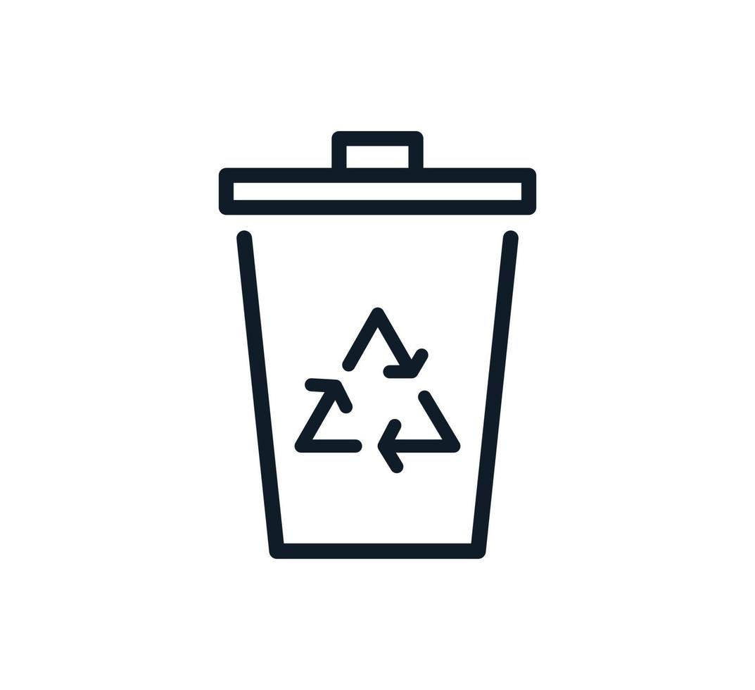 ícone de reciclagem, modelo de design de logotipo de vetor de ícone de lixo
