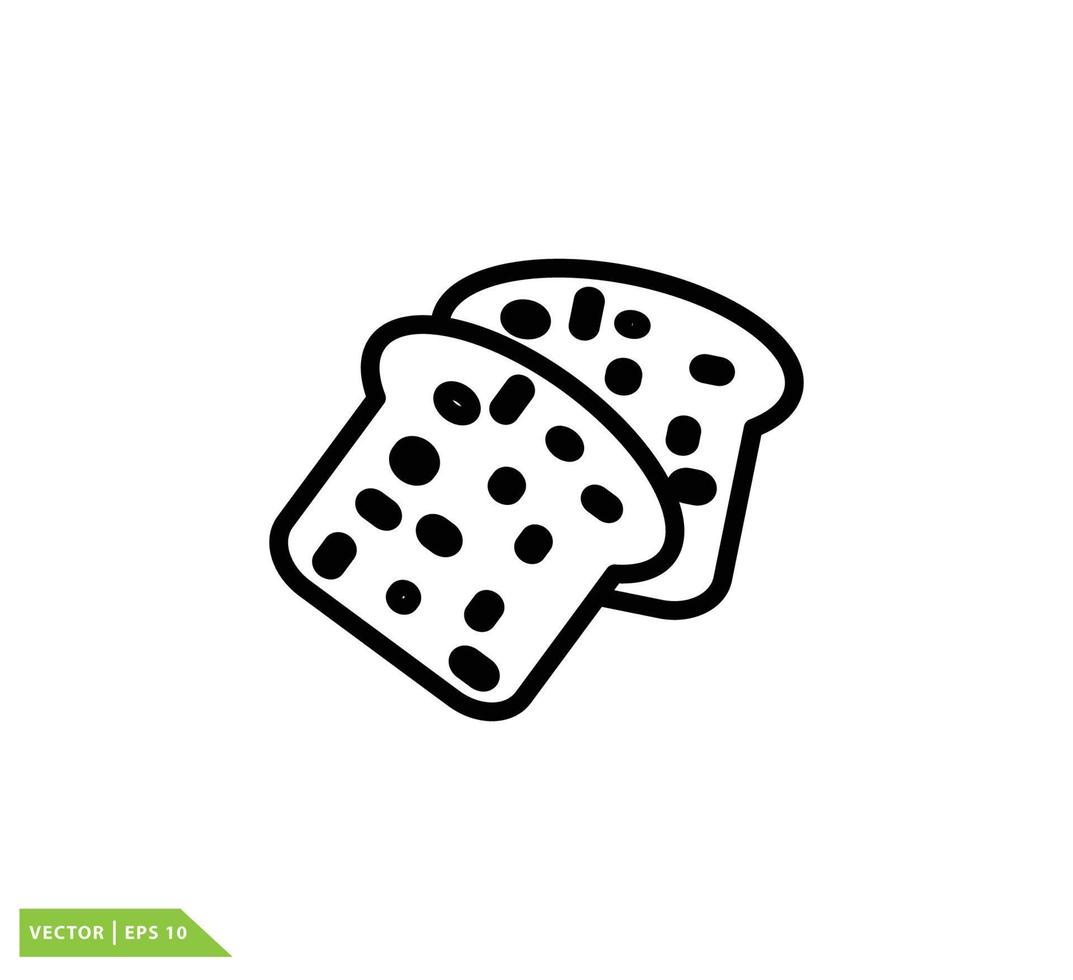 modelo de design de logotipo de vetor de ícone de pão