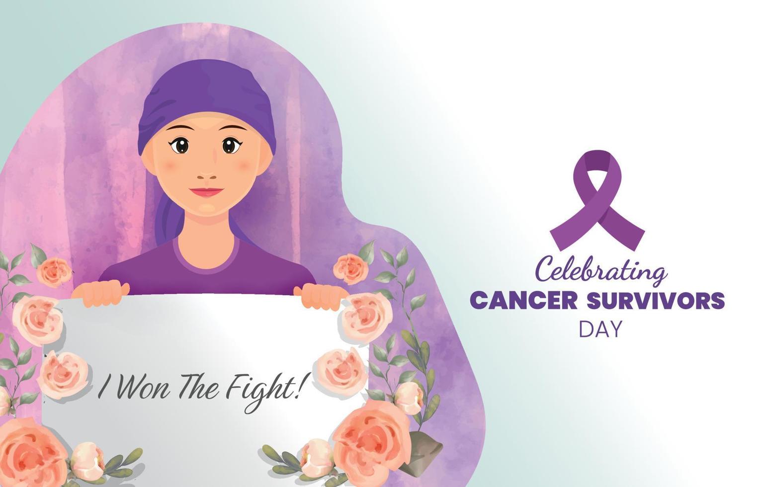 comemorar o dia do sobrevivente do câncer vetor