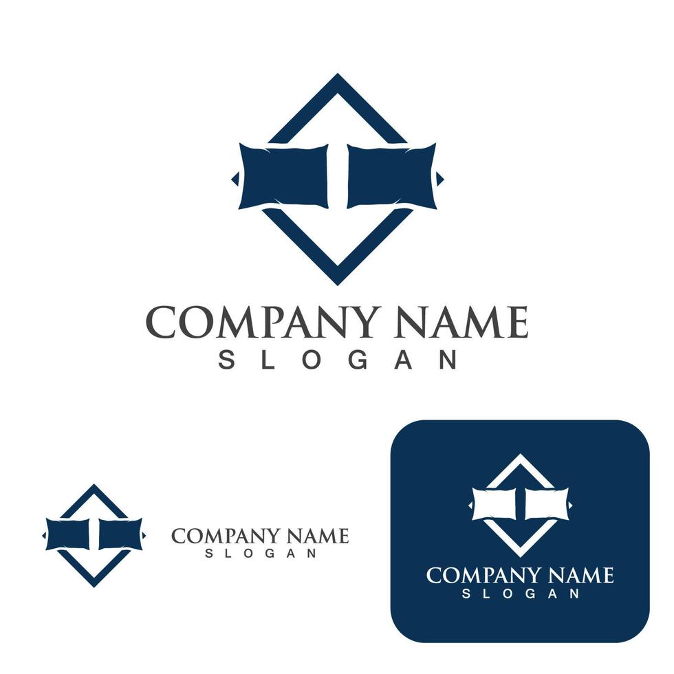 logotipo de cama e símbolo de vetor de logotipo de negócios de hotel