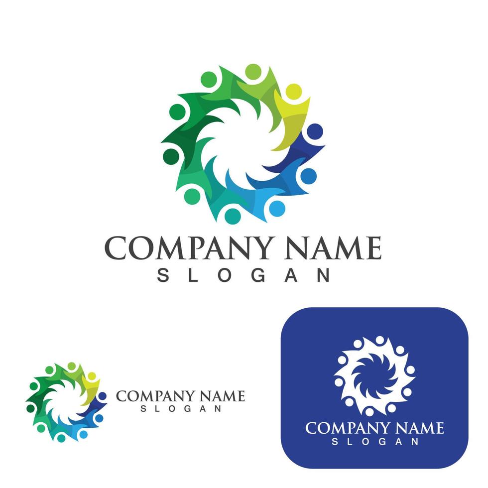 logotipo do grupo comunitário, rede e ícone social vetor