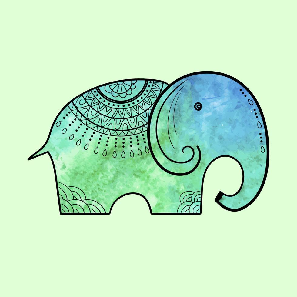 esboço de elefante desenhado à mão vetor