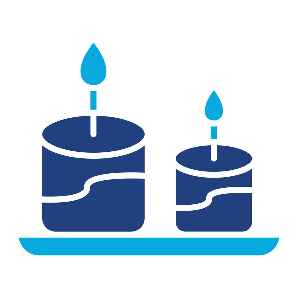 ícone de duas cores de glifo de velas vetor