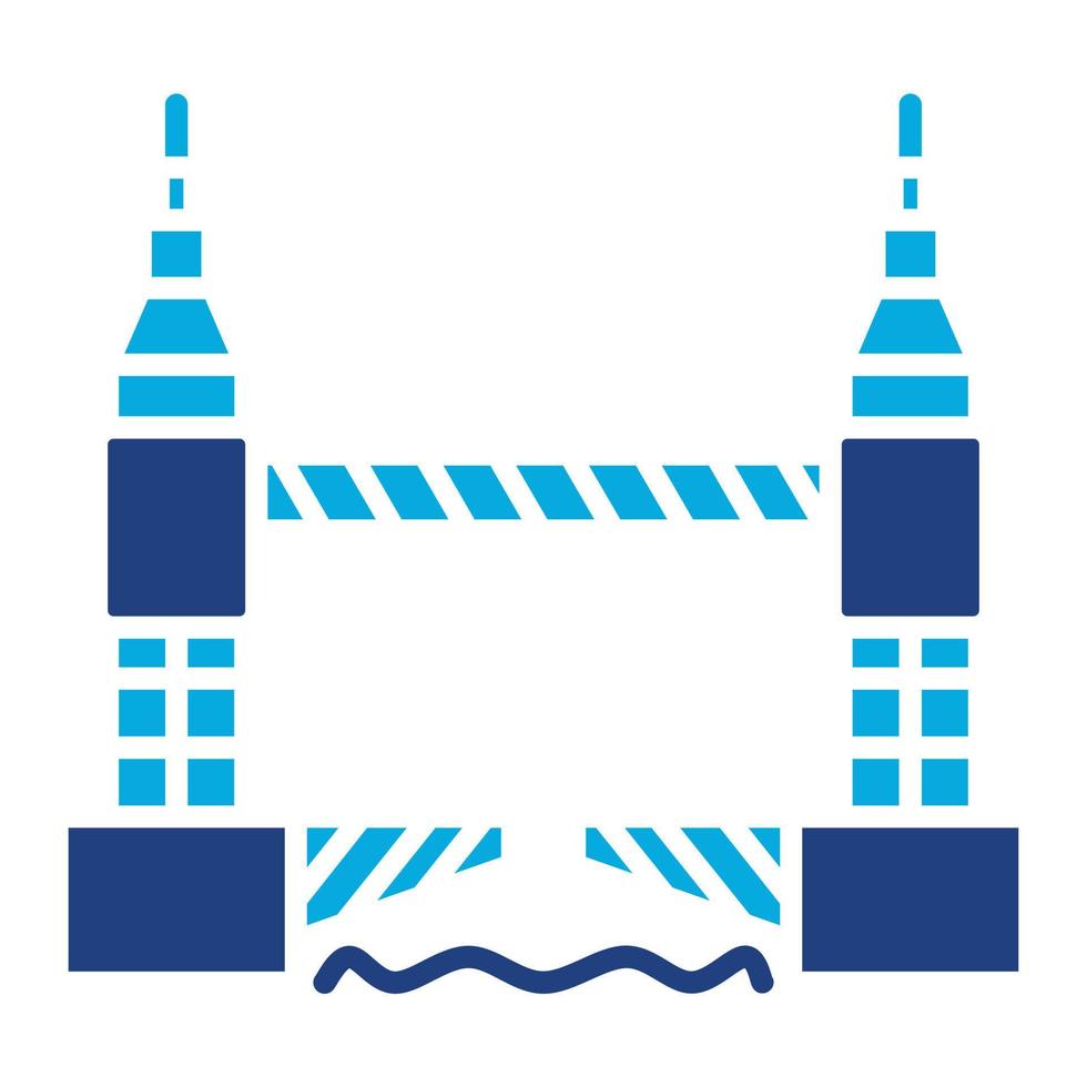 ícone de duas cores do glifo da ponte da torre vetor