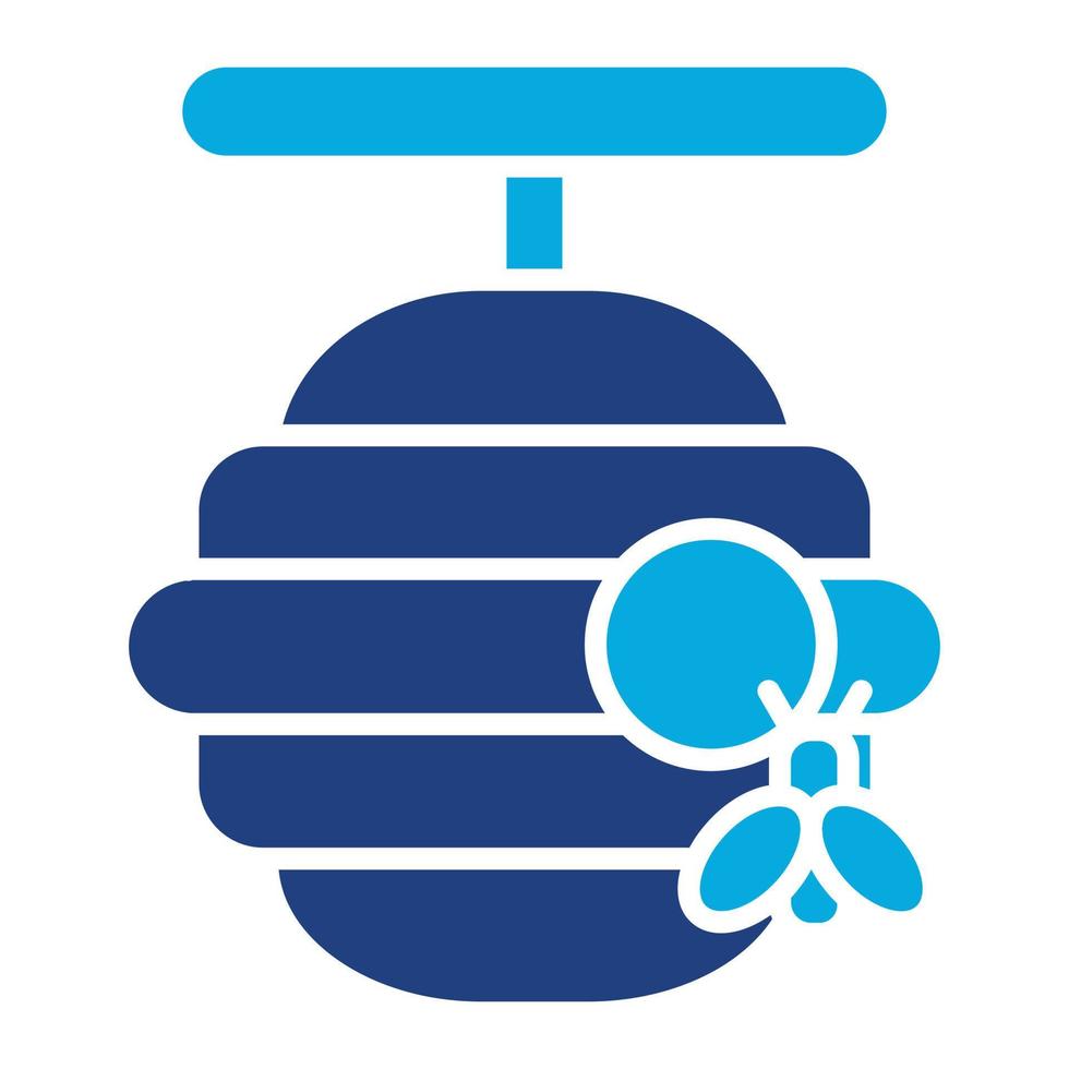 ícone de duas cores de glifo de colmeia vetor