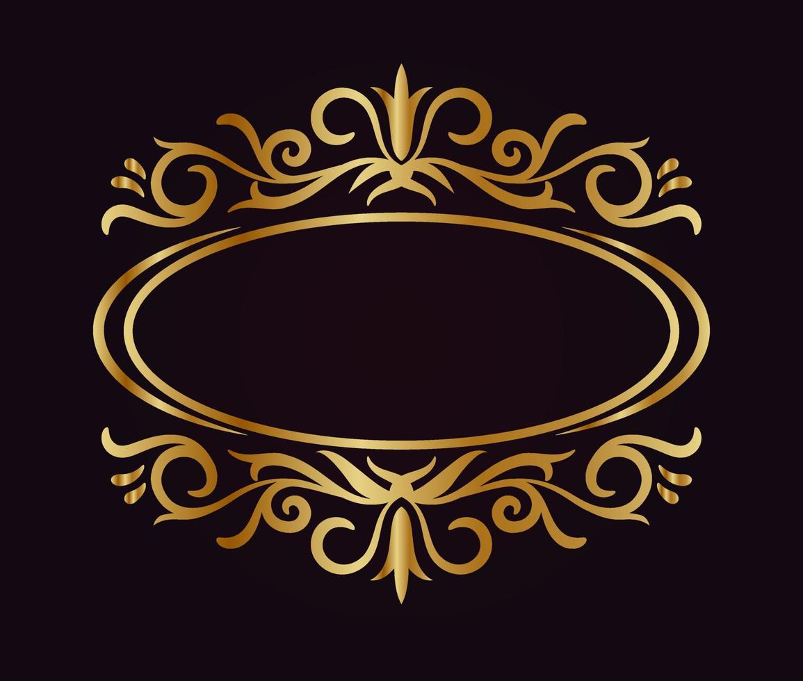 borda do logotipo, ornamento vintage, nome da marca vetor