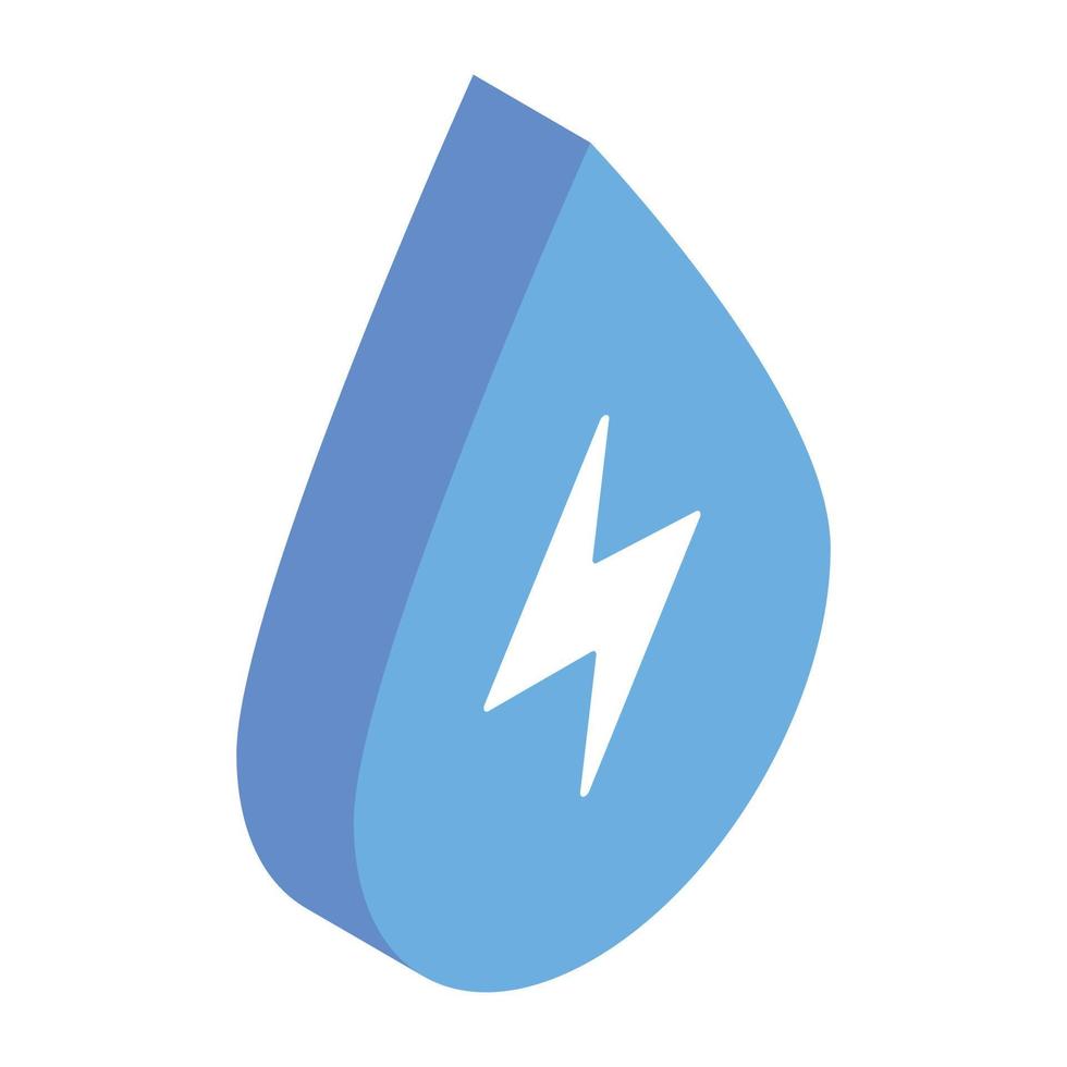 um design de ícone isométrico de energia hidrelétrica vetor