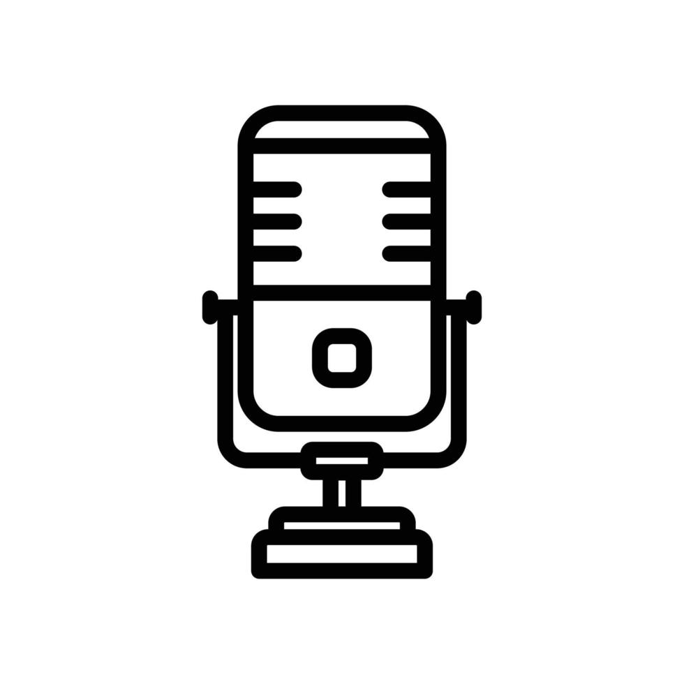 ícone de vetor de microfone. podcast, gravar. estilo de ícone de linha. ilustração de design simples editável