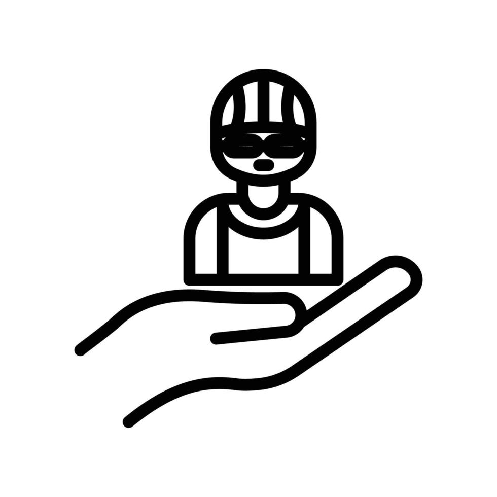 vetor de ícone de nadador. natação, atleta, esporte, mão com nadador. estilo de ícone de linha. ilustração de design simples editável