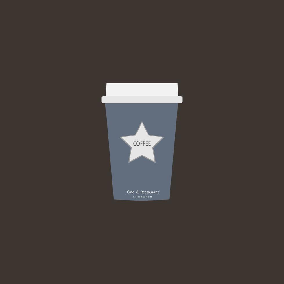 uma xícara de café café e restaurante tudo o que você pode comer design de logotipo de ícone plano. vetor