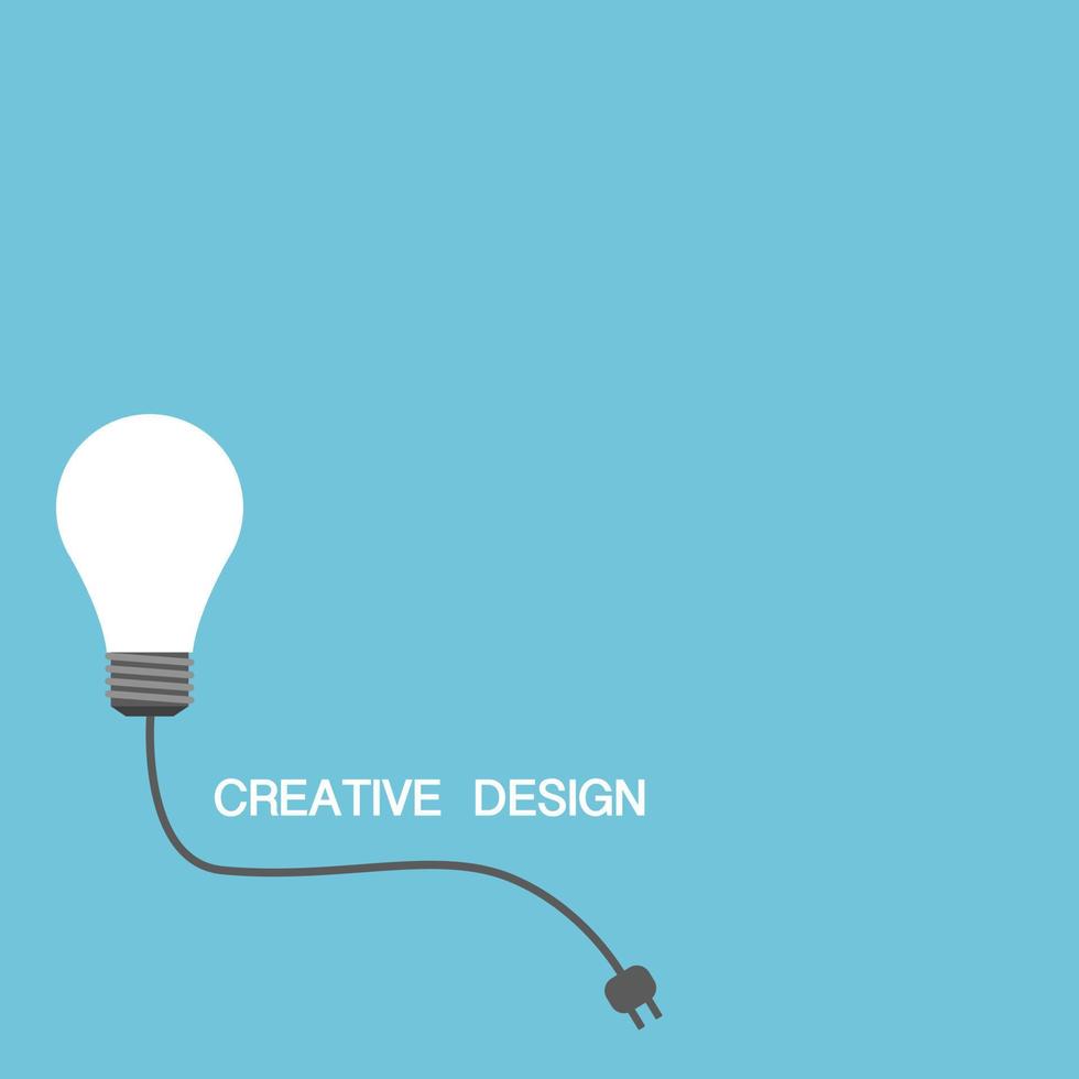 a lâmpada e o design de inovação criativa do cérebro com gráficos de energia vetor