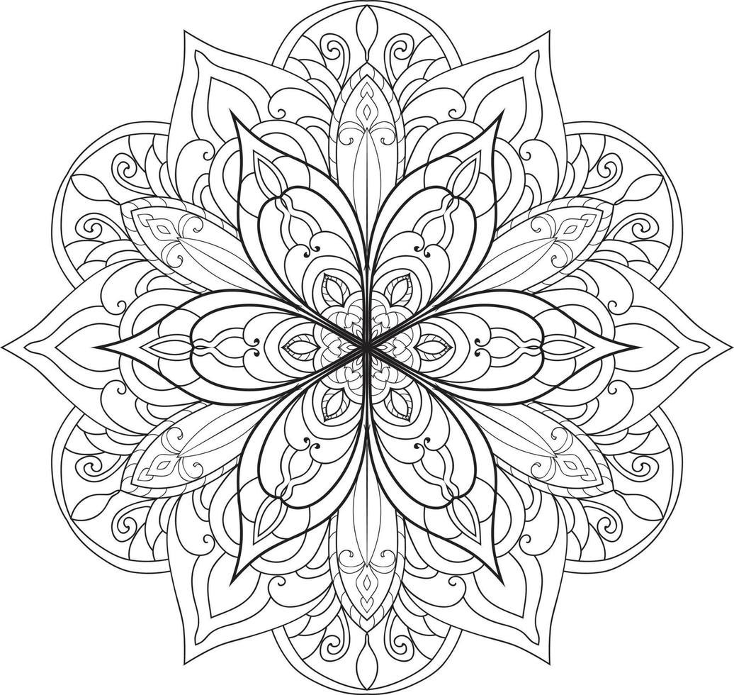 mandala de flores circulares em branco vetor grátis