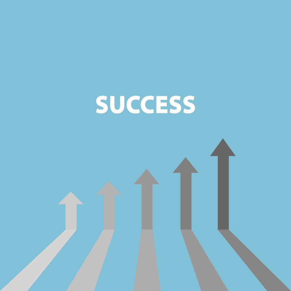 crescimento do negócio mostrar setas gráfico infográficos sobre ilustração vetorial de fundo azul, ilustração de sucesso. conceito de negócios. vetor