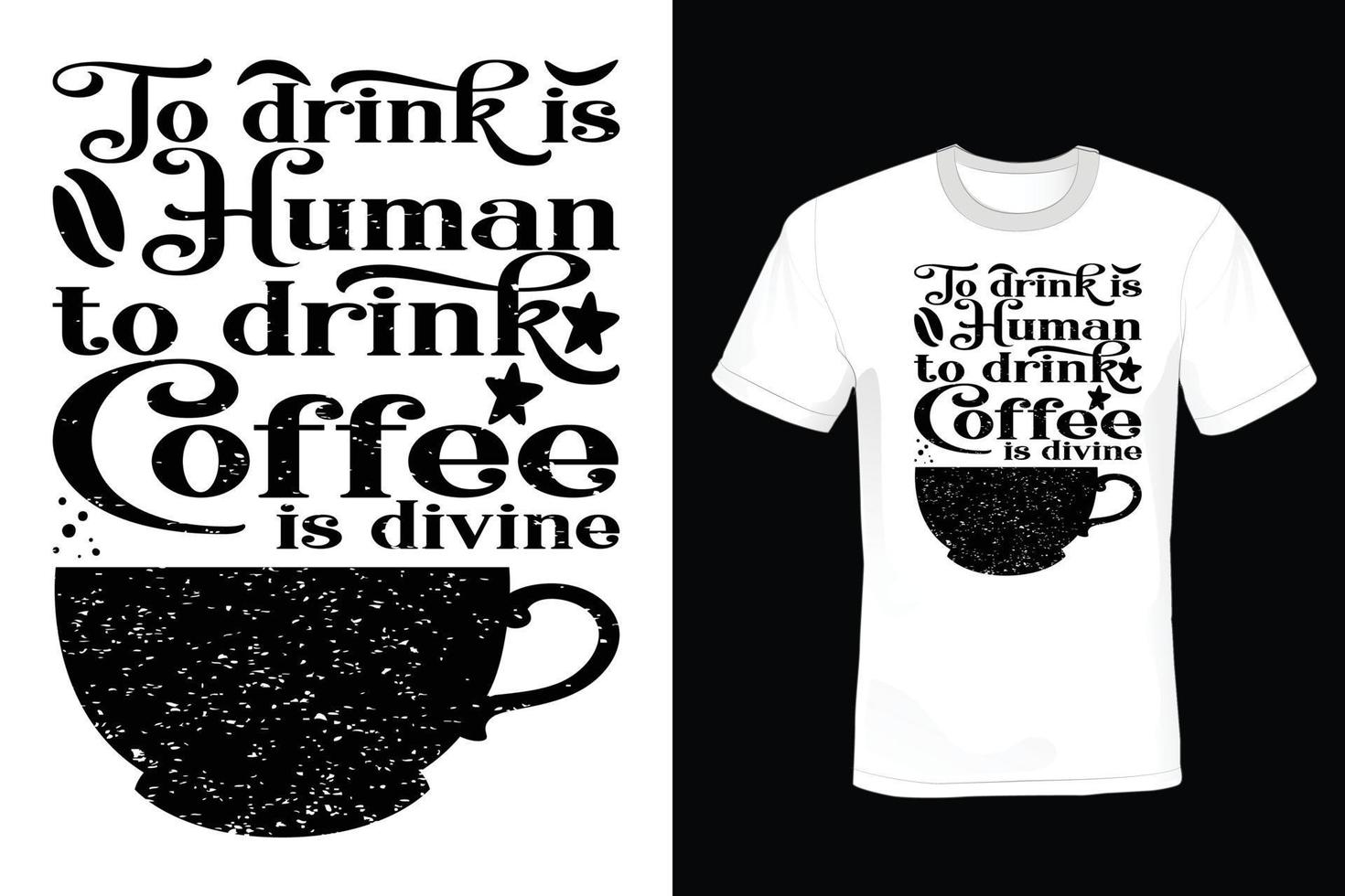 design de camiseta de café, vintage, tipografia vetor