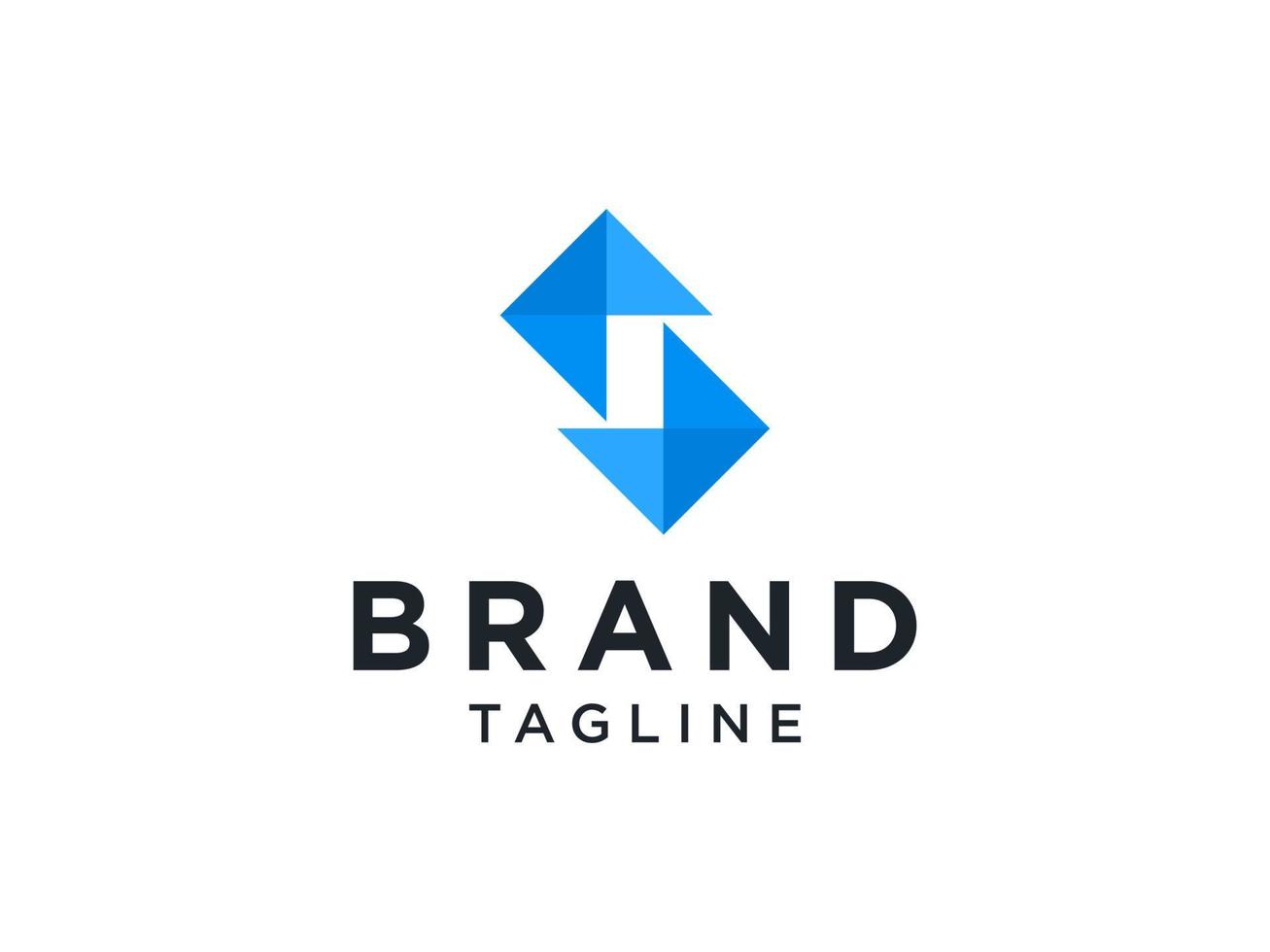logotipo abstrato da letra inicial s. linha geométrica azul isolada no fundo branco. utilizável para logotipos de negócios e branding. elemento de modelo de design de logotipo de vetor plana.