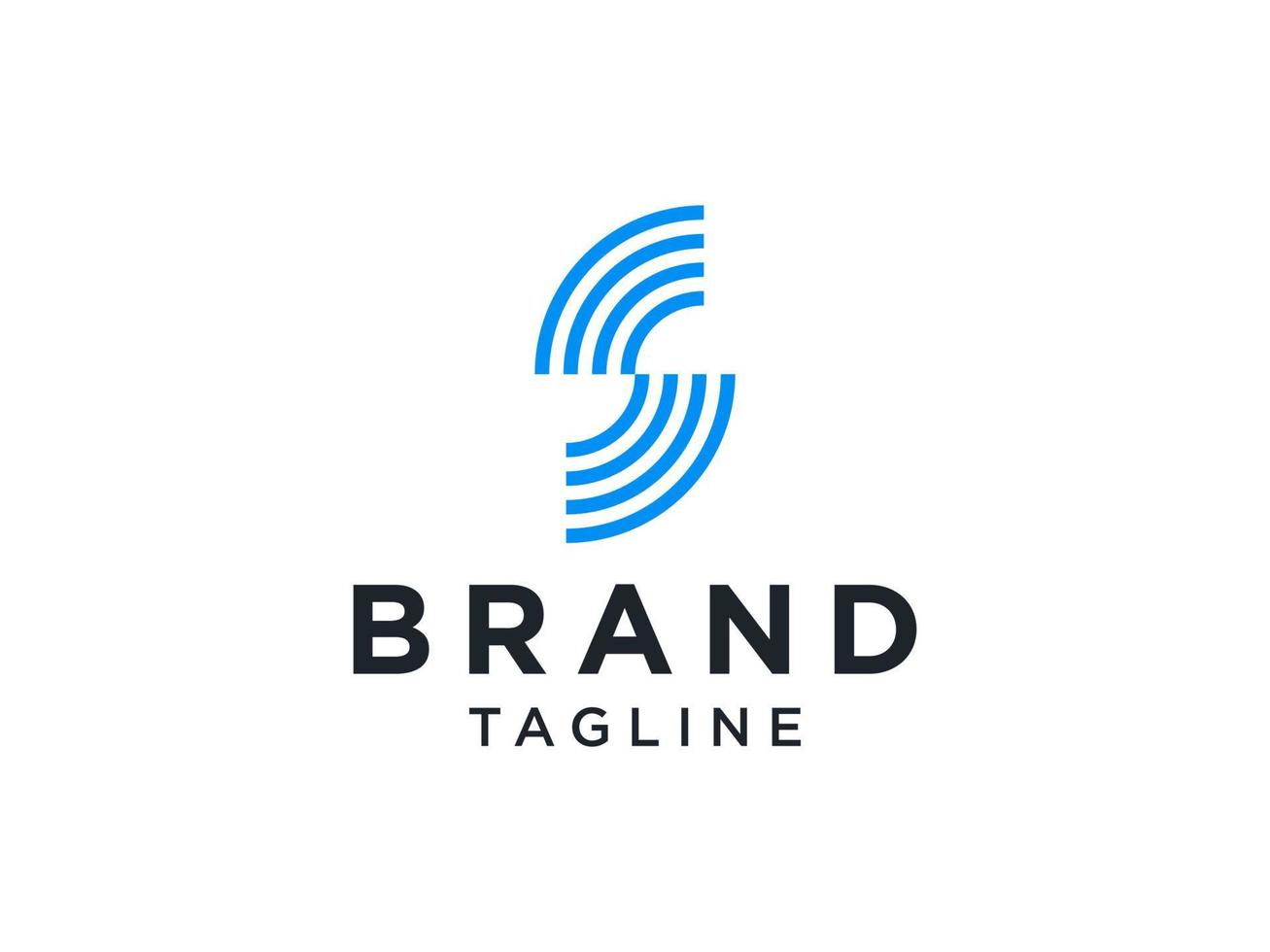 logotipo abstrato da letra inicial s. linha geométrica azul isolada no fundo branco. utilizável para logotipos de negócios e branding. elemento de modelo de design de logotipo de vetor plana.