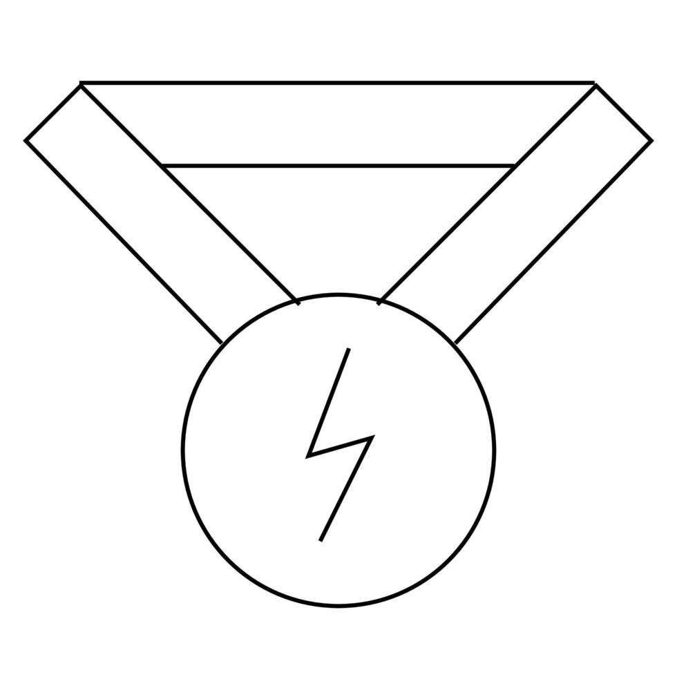 ícone de linha de medalha em fundo branco. ilustração vetorial. vetor