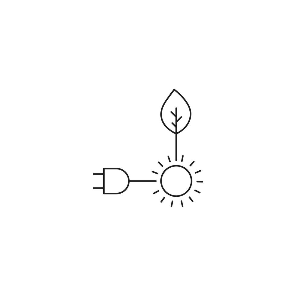 plugue de energia de energia renovável de ambiente e ícone de árvore vetor