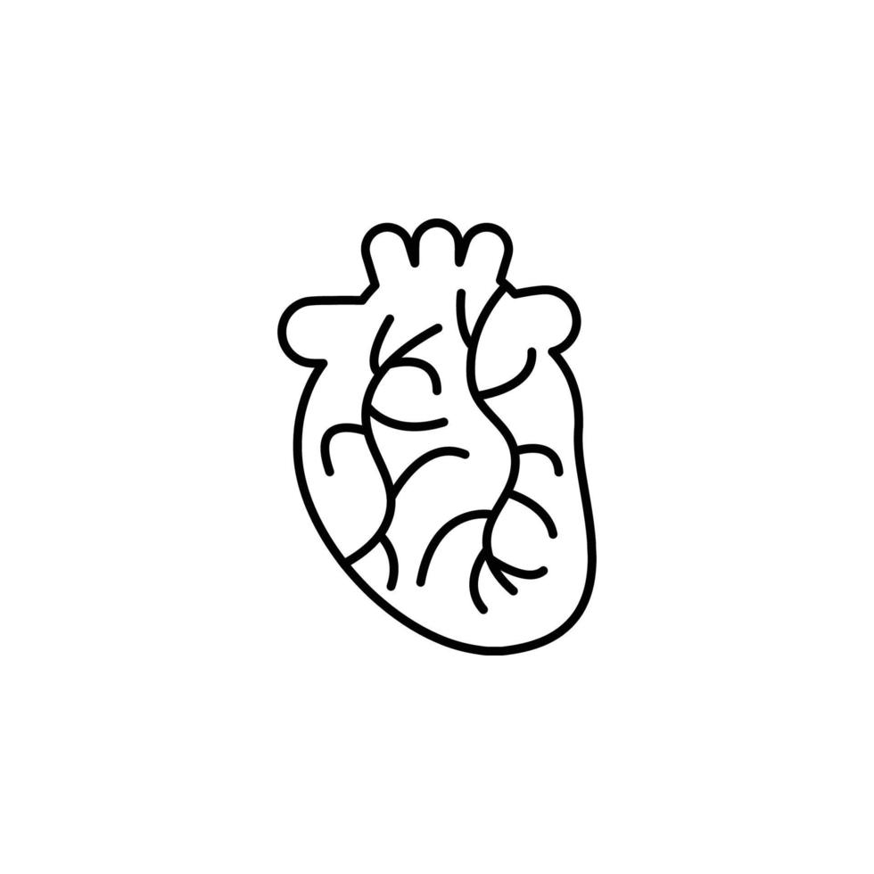 coração, coração de homem, ícone de coração humano vetor