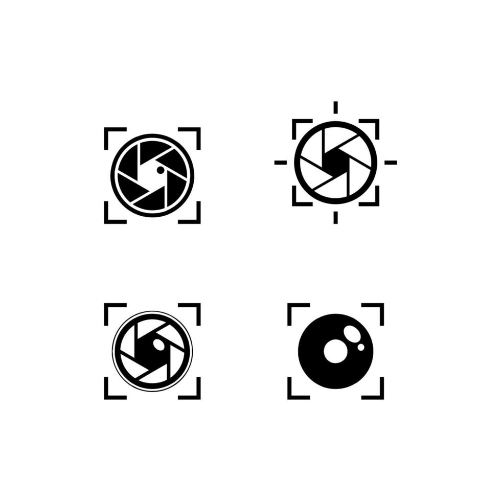 conjunto de ícones de abertura do obturador da câmera vetor