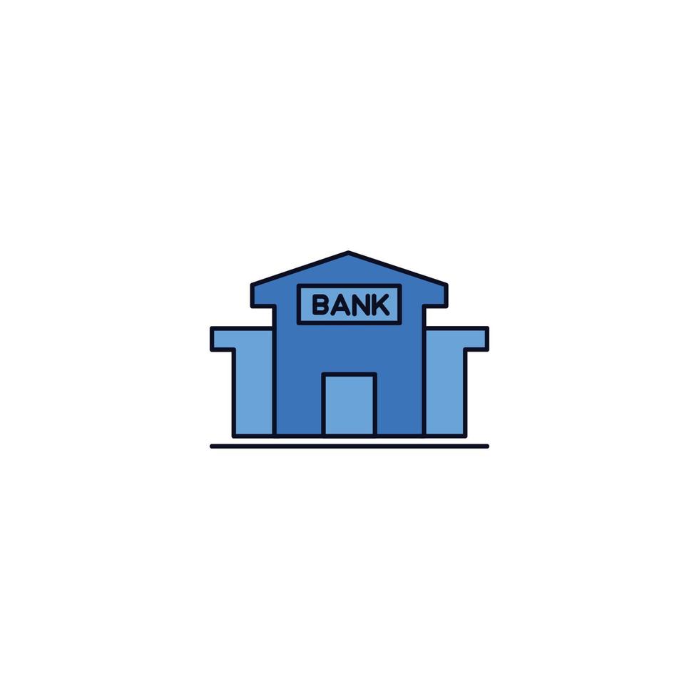 vetor de ícone de construção de banco financeiro