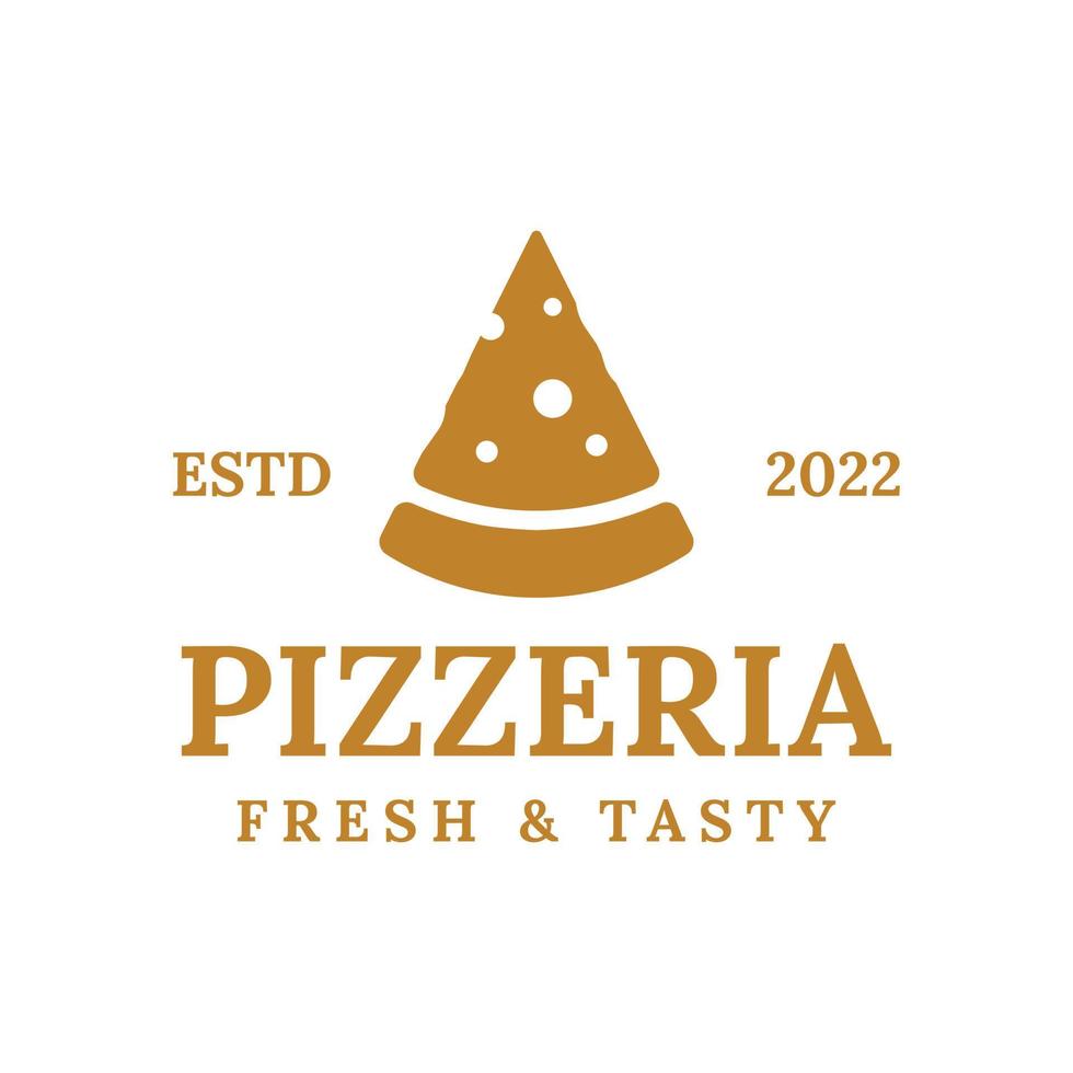 design de logotipo de pizzaria italiana retrô vintage vetor