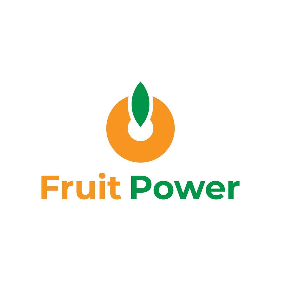 design de logotipo de poder de frutas vetor