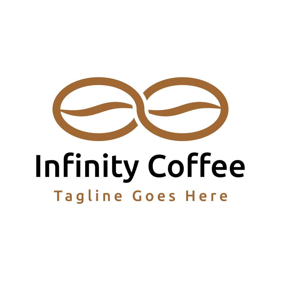 design de logotipo de café infinito vetor