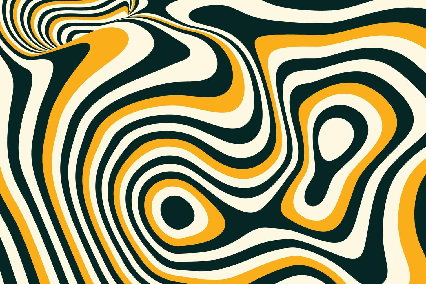 ilustração de fundo de listras líquidas marrons e amarelas. design de padrão de manchas de fluido abstrato vetor