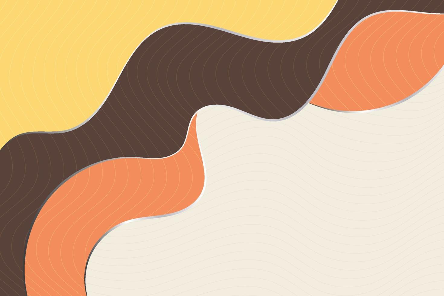 formas onduladas abstratas e design de plano de fundo de linhas de gradiente de prata. ilustração de padrão de onda curva elegante amarelo, laranja e marrom. sobreposição de textura de linhas de grade abstrata vetor