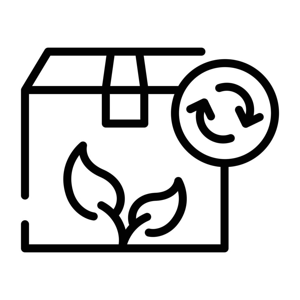 um ícone de doodle moderno de produto de reciclagem vetor