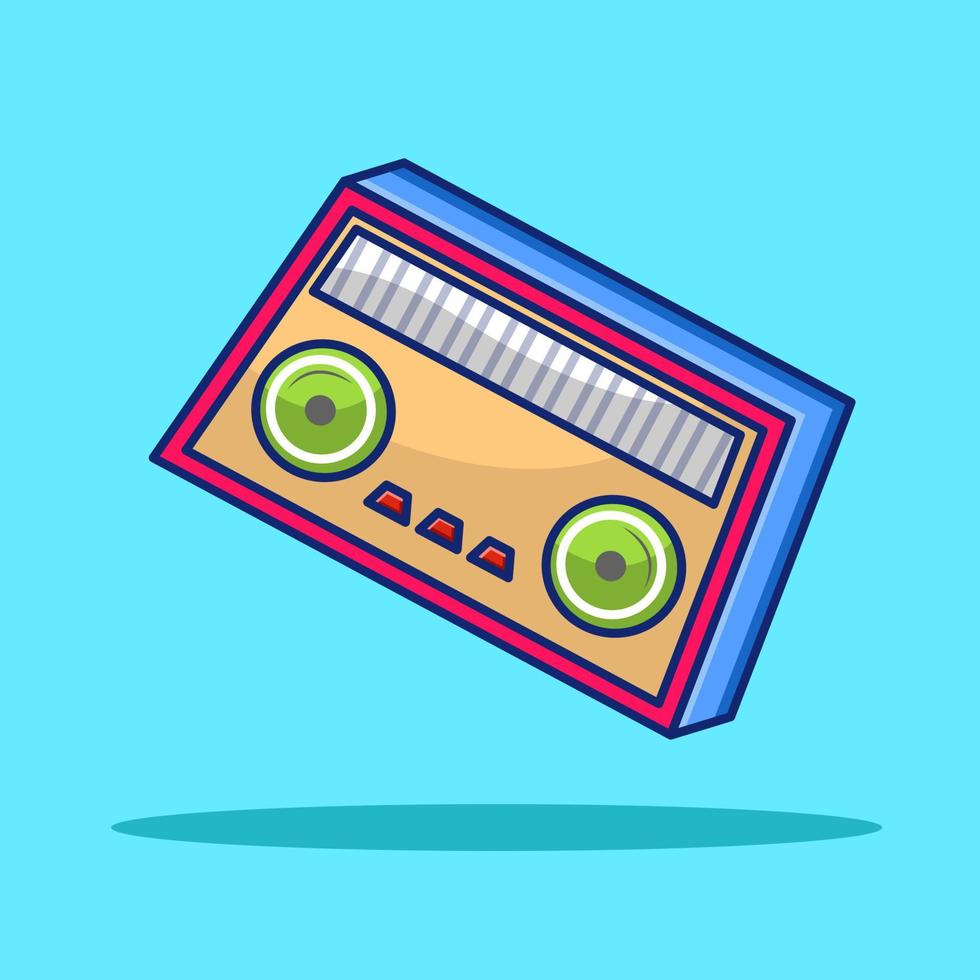 ilustração de rádio vintage com cores bonitas vetor