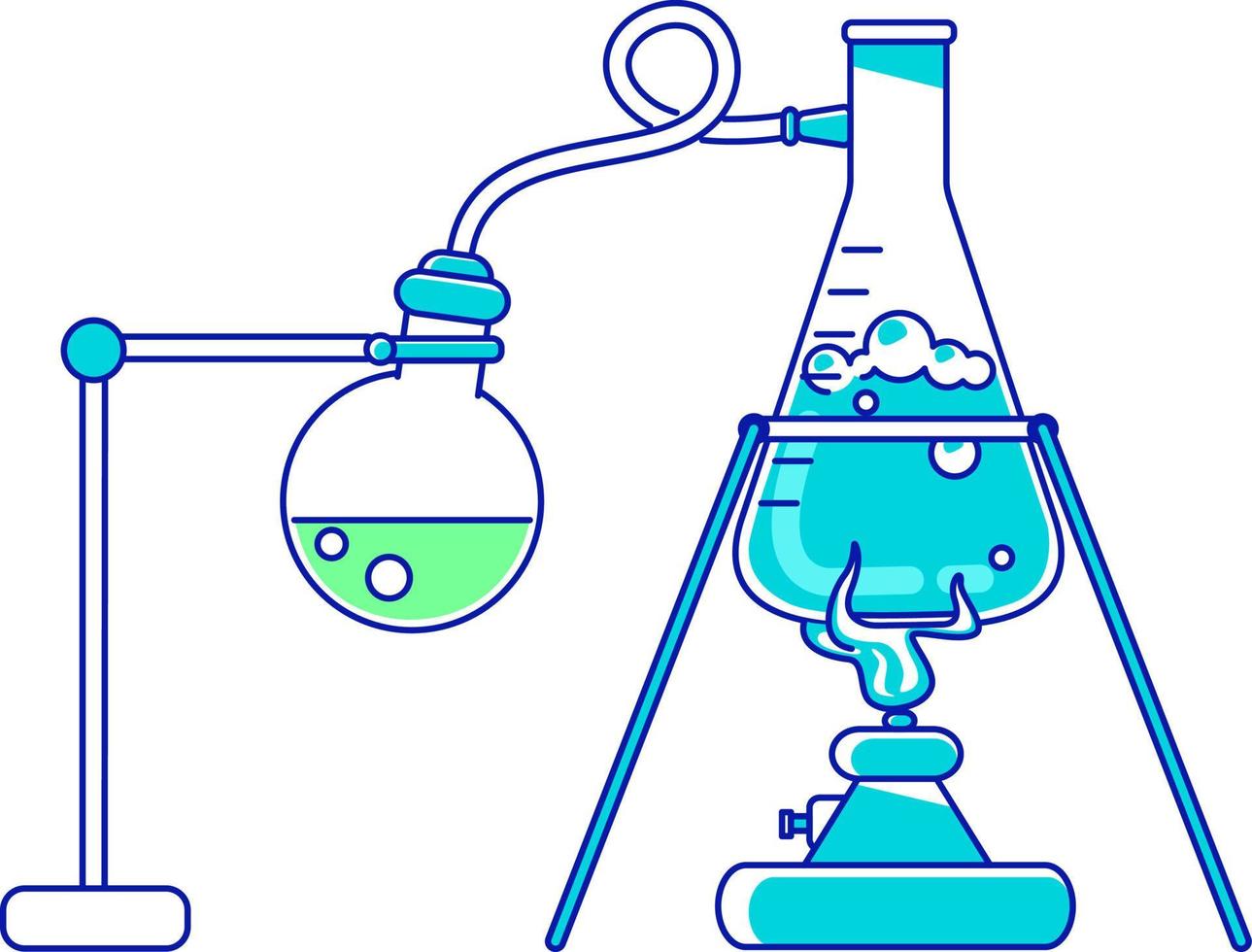 elemento de vetor de cor semi plana de equipamento de laboratório