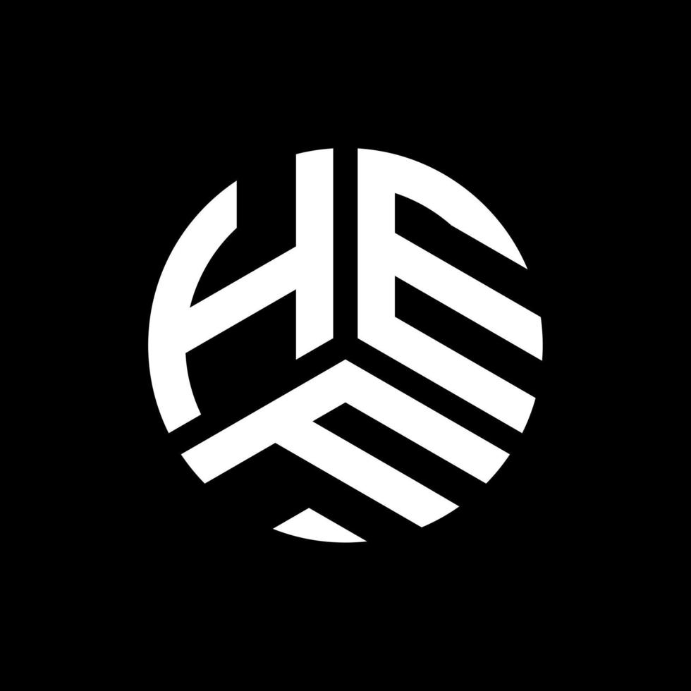 design de logotipo de carta hef em fundo branco. conceito de logotipo de letra de iniciais criativas hef. design de letra hef. vetor