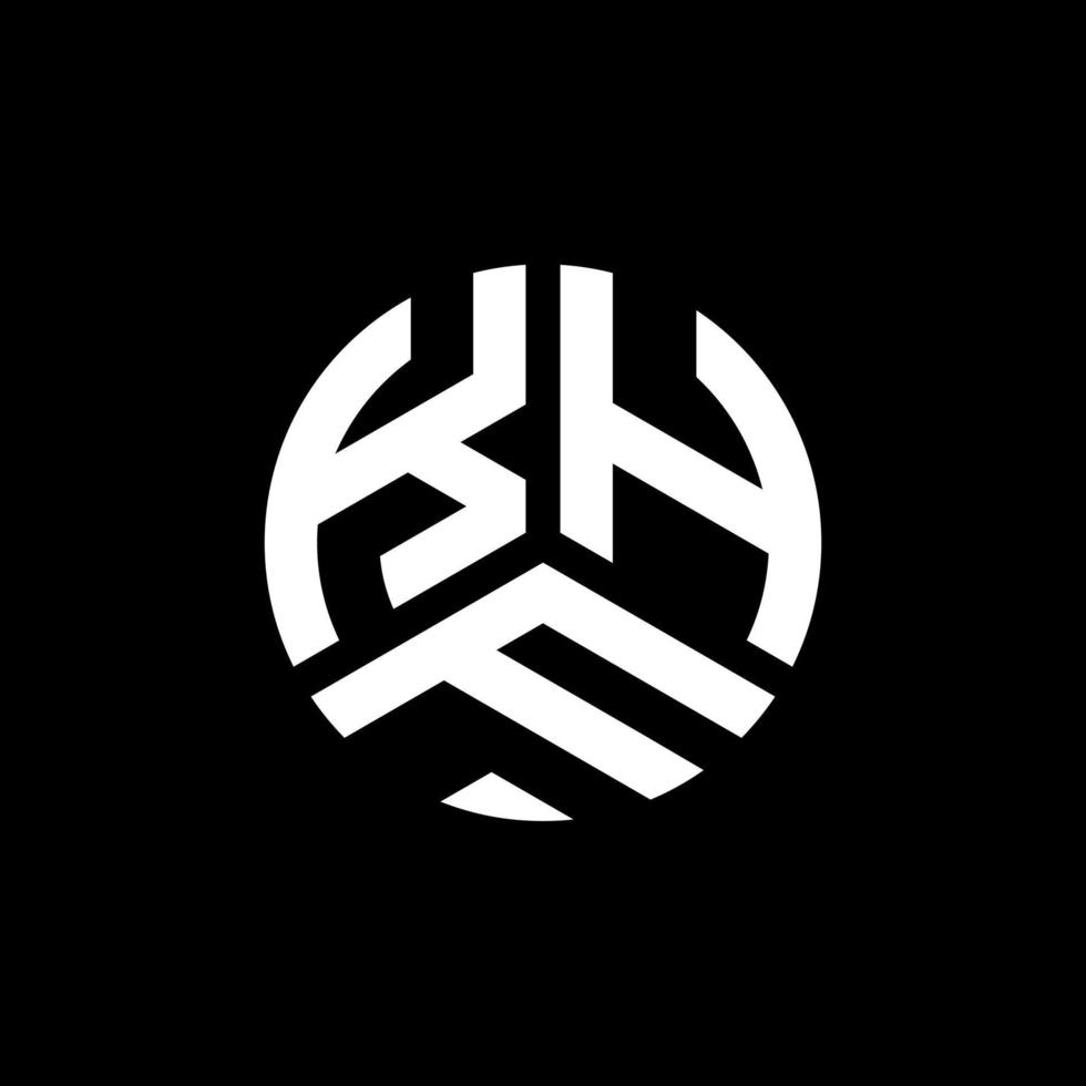 design de logotipo de letra khf em fundo preto. khf conceito de logotipo de letra de iniciais criativas. design de letra khf. vetor