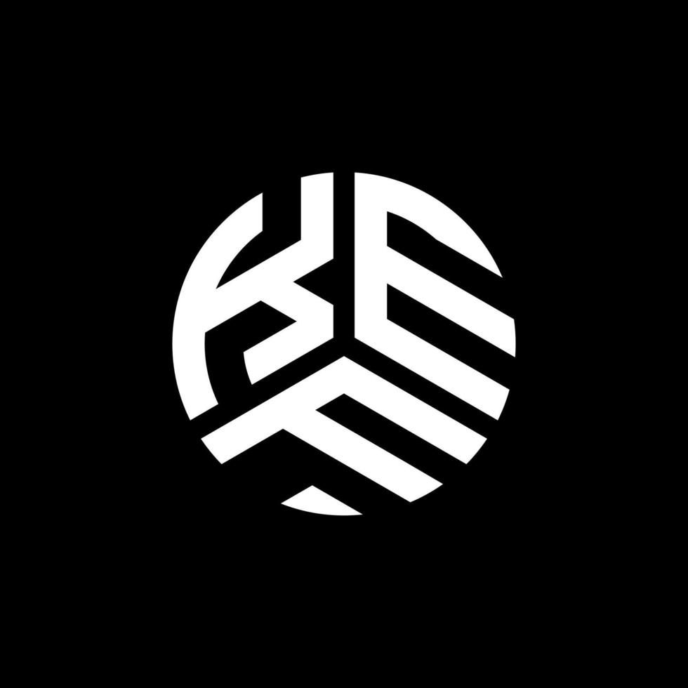 design de logotipo de carta kef em fundo preto. conceito de logotipo de letra de iniciais criativas kef. design de letra kef. vetor