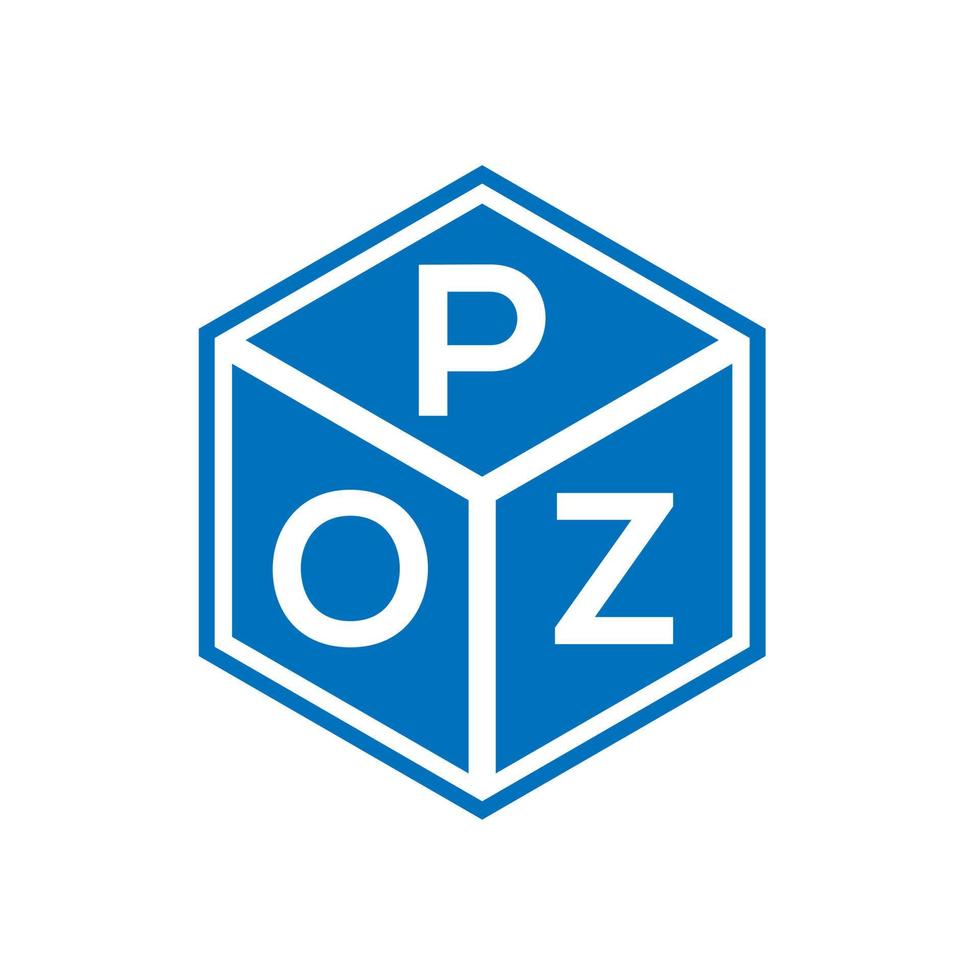 design de logotipo de carta poz em fundo preto. poz conceito de logotipo de carta de iniciais criativas. design de carta poz. vetor