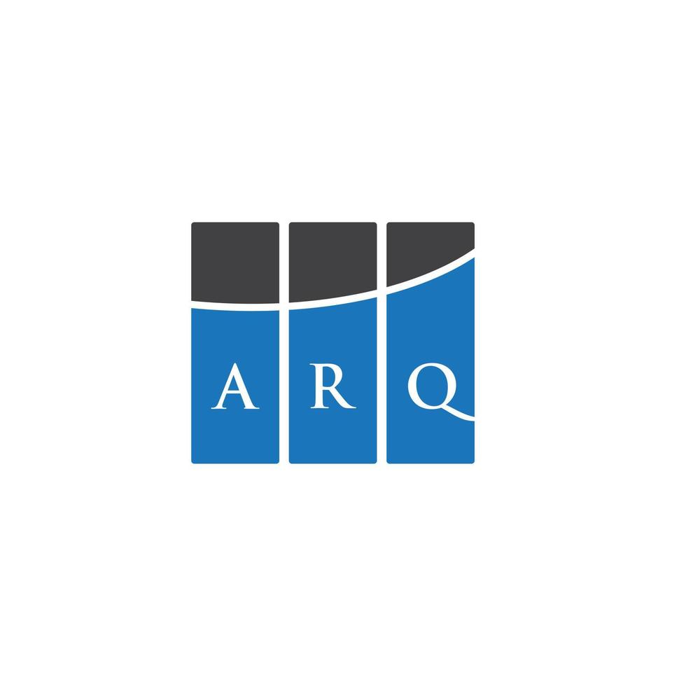 design de logotipo de carta arq em fundo preto. conceito de logotipo de letra de iniciais criativas arq. design de letra arq. vetor