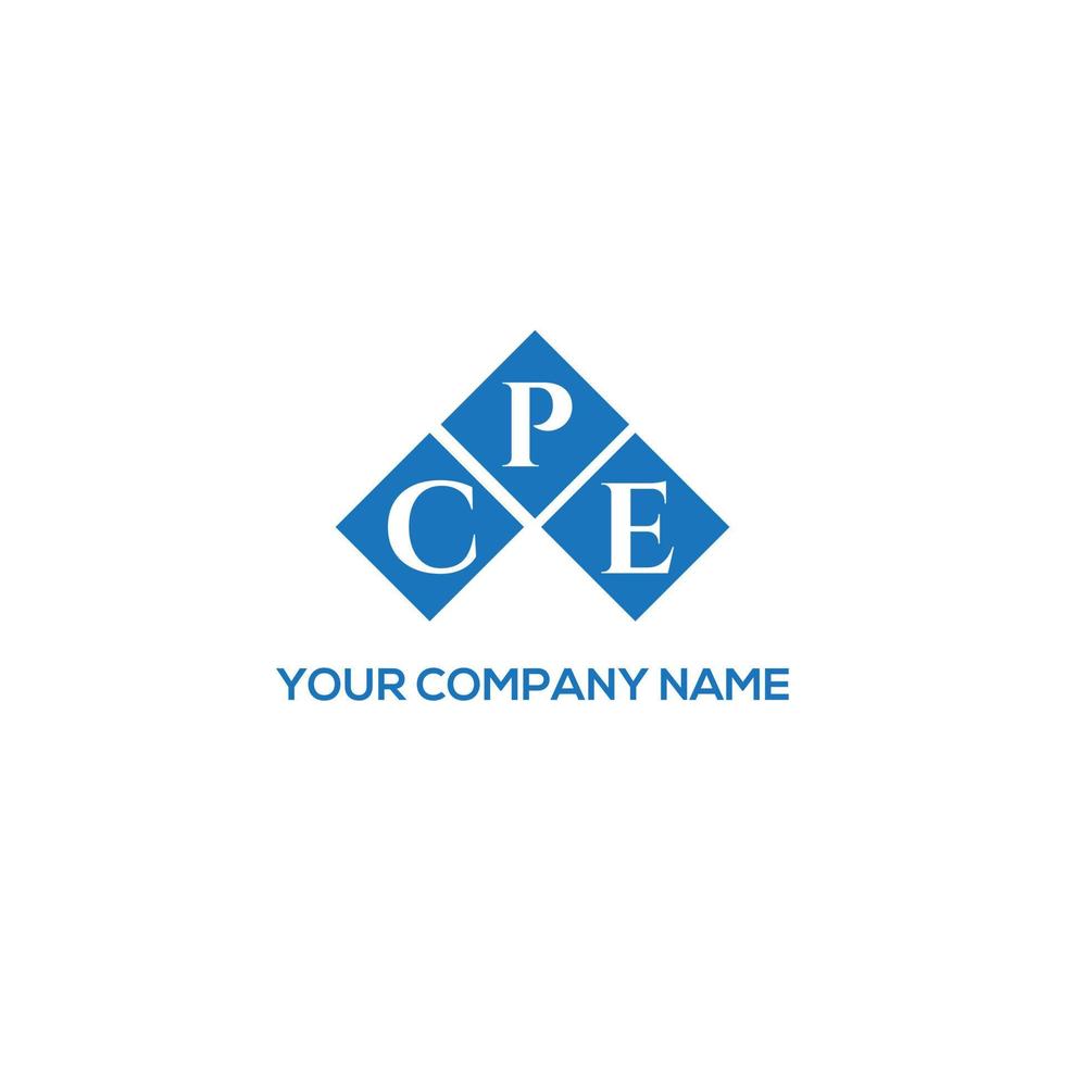 design de logotipo de carta cpe em fundo branco. conceito de logotipo de letra de iniciais criativas cpe. design de letra cpe. vetor