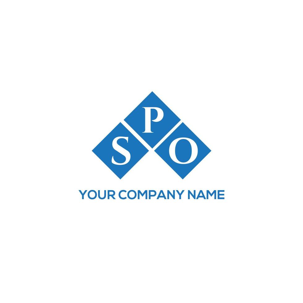 design de logotipo de carta spo em fundo branco. conceito de logotipo de letra de iniciais criativas spo. design de carta spo. vetor