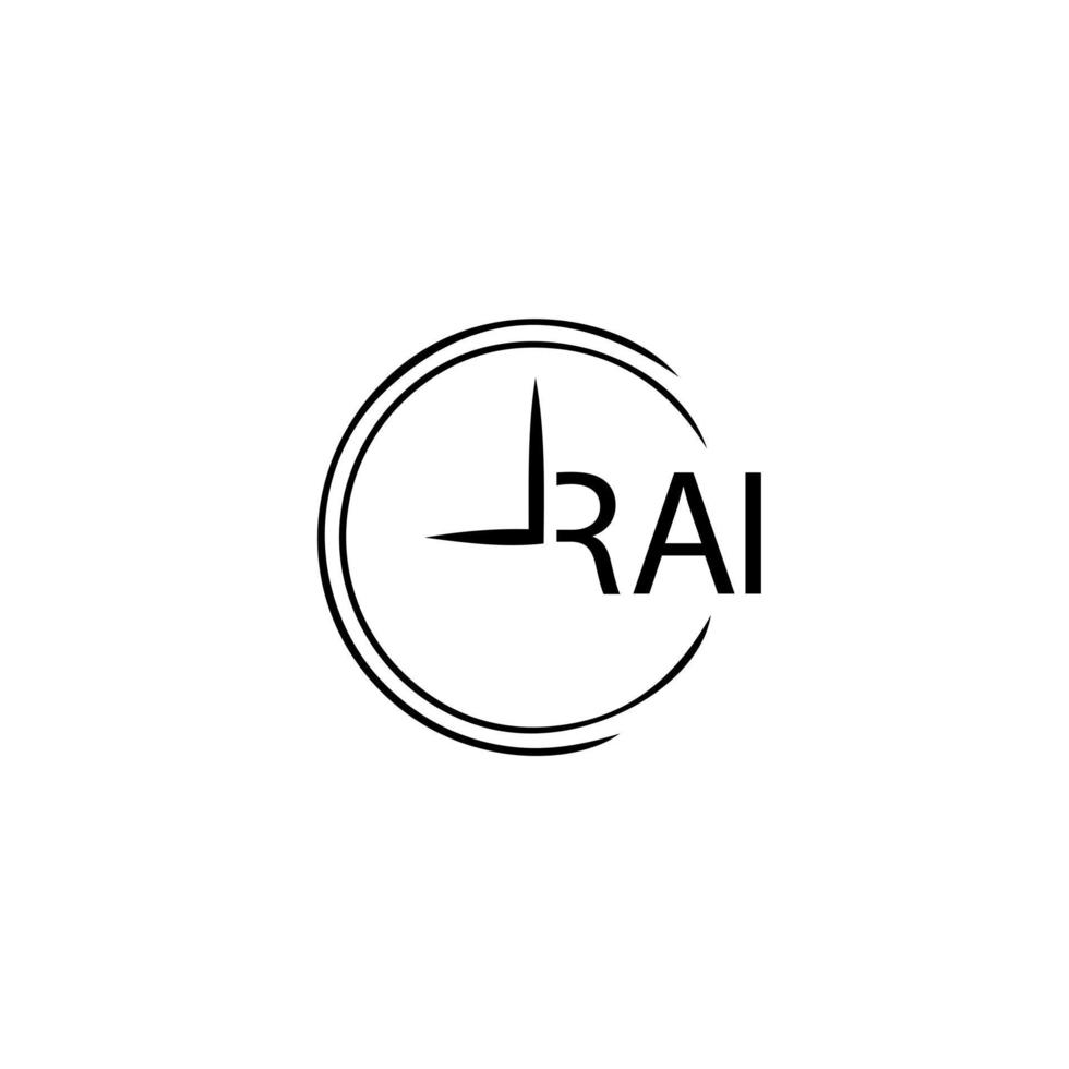 design de logotipo de carta rai em fundo branco. conceito de logotipo de letra de iniciais criativas rai. design de letra rai. vetor