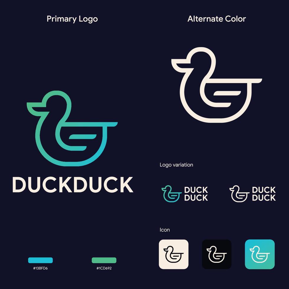 conceito de logotipo de pato simples criativo vetor
