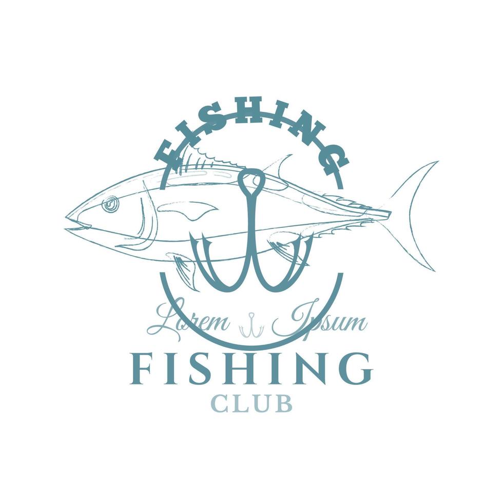 ilustração de modelo de design de logotipo de pesca. logotipo de pesca esportiva vetor