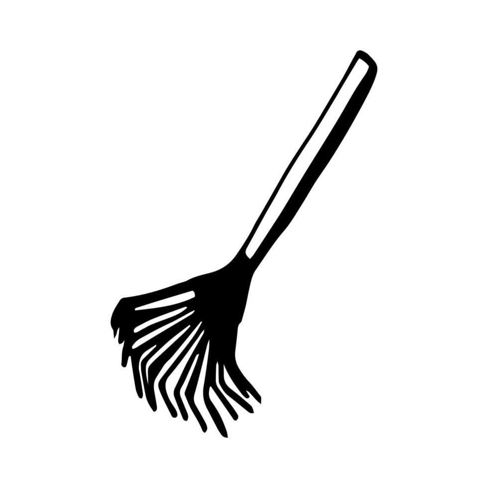 ícone de ancinho de jardim doodle desenhado à mão. vetor